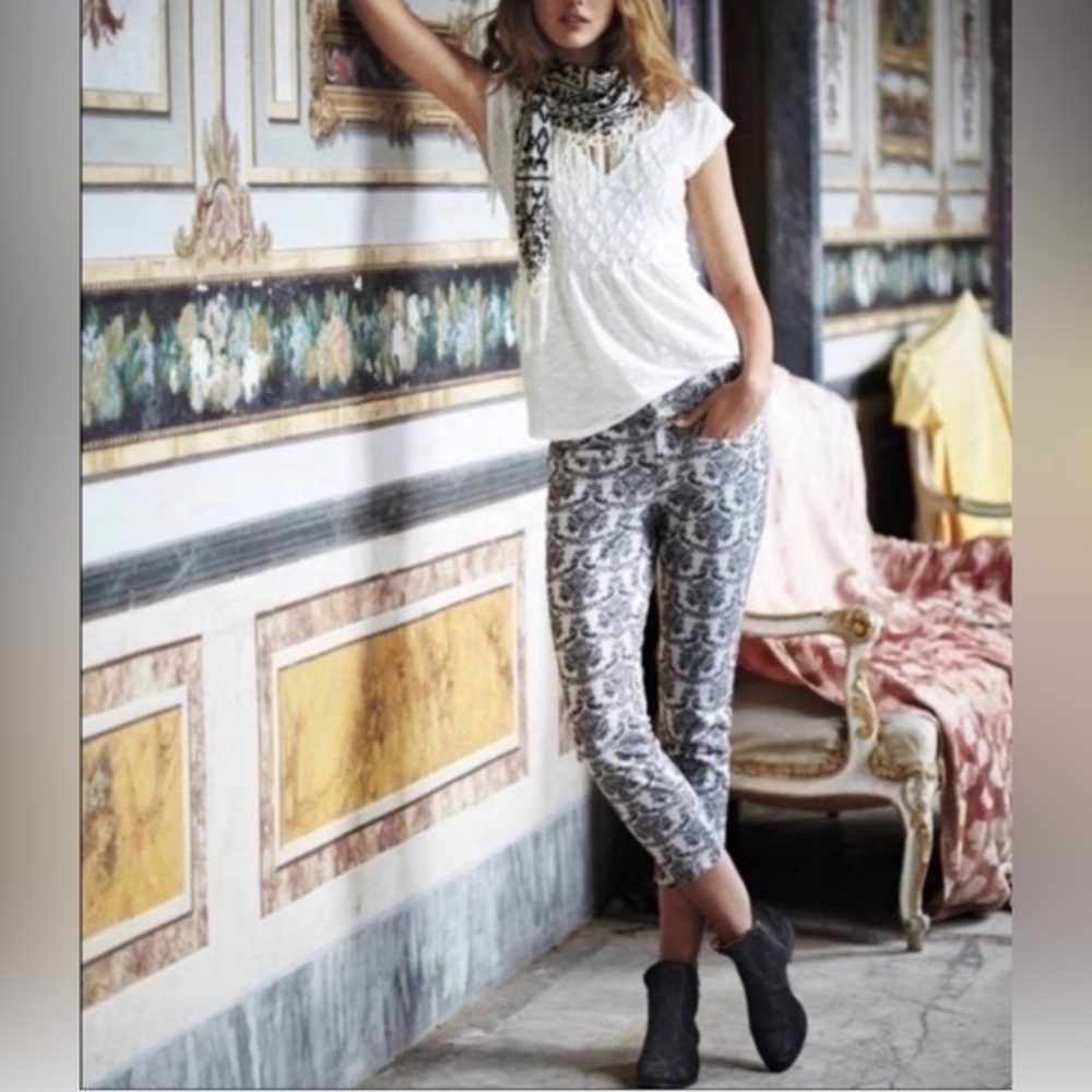ANTHROPOLOGIE Cartonnier Brocade Charlie ankle pants size 4